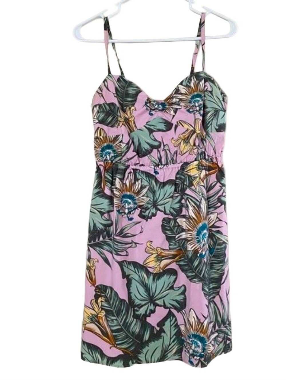 J. Crew Pink Tropical Floral Midi Dress
